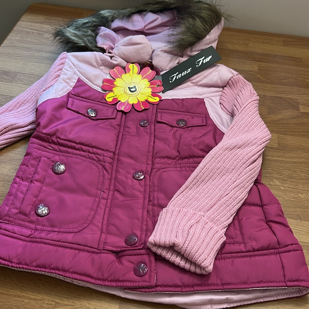 Dollhouse Pink and Purple Kids Puffer Jacket